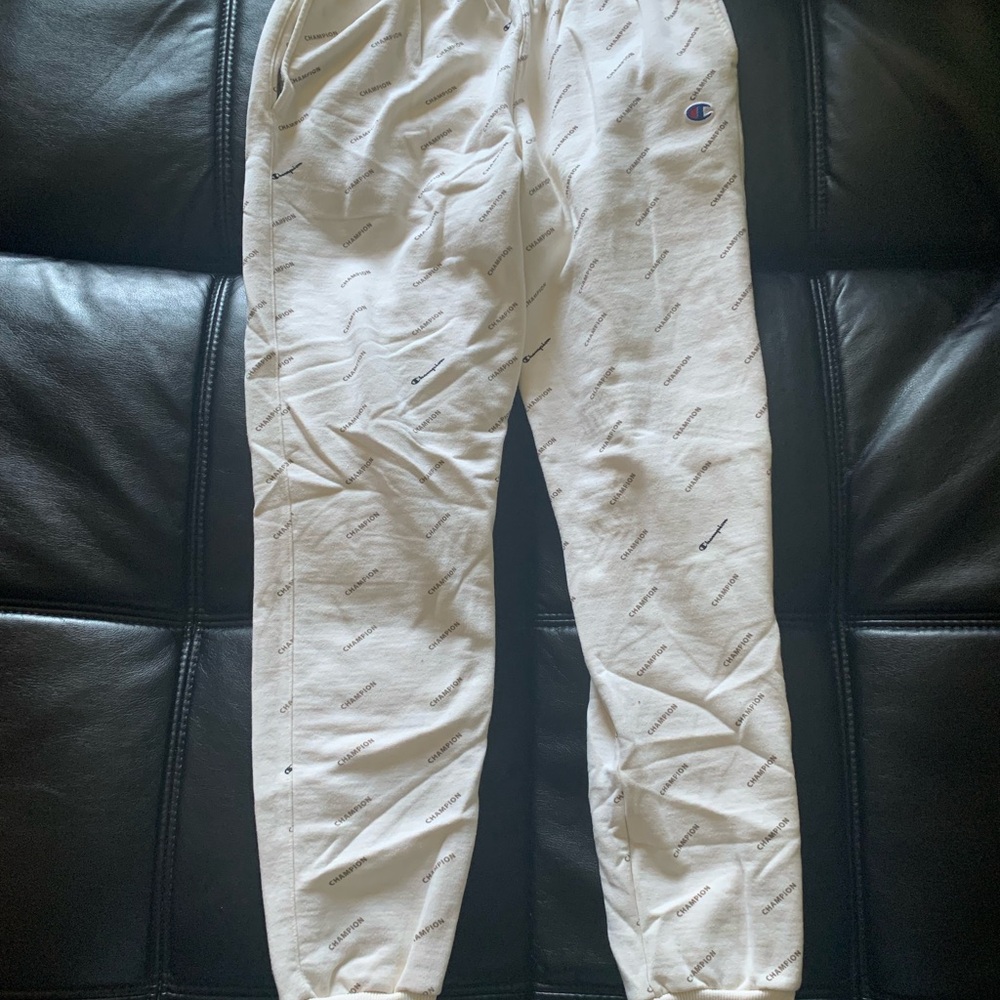 Champion Cream Joggers with Logo Detail
